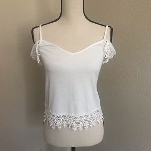 White L.A. HEARTS crochet top